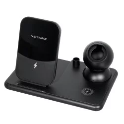 79699 Επιτραπέζια Σταθερή Βάση Ασύρματης Φόρτισης Fast Charging για Κινητά - Earphones - Smart Watches - Pencil 4 Καναλιών - 1 Channel 15W Max (Phone) - 2 Channel 3W (Airpod) - 3 Channel 2W (Watch) - 4 Channel 2W (Pencil)