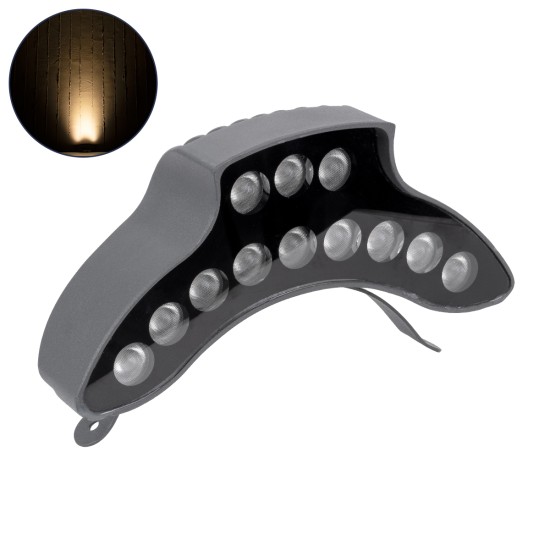 TREEPINA 90683 Κυρτή Μπάρα Φωτισμού Wall Washer για Φυτά - Δέντρα LED 12W 1320lm 30° DC 24V Αδιάβροχο IP65 Θερμό Λευκό 2700K Dimmable - Bridgelux SMD Chip - Γκρι Ανθρακί - Μ20.5 x Π5.5 x Υ12cm - 3 Χρόνια Εγγύηση