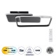 SQUARO 61231 Μοντέρνο Φωτιστικό Οροφής LED 75W 8400lm 360° AC 220-240V IP20 Ρυθμιζόμενο Λευκό CCT με Χειριστήριο από 2700K έως 6000K Dimmable - Lumileds SMD Chip - Μαύρο Ματ - Μ48.5 x Π51 x Υ9cm - 3 Χρόνια Εγγύηση