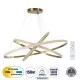 DIAMOND TRIO 61141-DECO Μοντέρνο Κρεμαστό Φωτιστικό Οροφής LED 150W 18379lm 360° AC 220-240V IP20 Ρυθμιζόμενο Λευκό CCT με Χειριστήριο από 2700K έως 6000K Dimmable - Lumileds SMD Chip - Χρυσό Βούρτσας - Μ100 x Π100 x Υ100cm - 3 Χρόνια Εγγύηση
