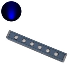 WASHERVAIA 90182 Μπάρα Φωτισμού Wall Washer LED 6W 510lm 30° DC 24V Αδιάβροχο IP65 Μπλε Dimmable - Bridgelux SMD Chip - Γκρι Ανθρακί - Μ30 x Π4 x Υ5cm - 3 Χρόνια Εγγύηση