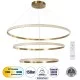DIAMOND TRIO 61141 Μοντέρνο Κρεμαστό Φωτιστικό Οροφής LED 150W 18379lm 360° AC 220-240V IP20 Ρυθμιζόμενο Λευκό CCT με Χειριστήριο από 2700K έως 6000K Dimmable - Lumileds SMD Chip - Χρυσό Βούρτσας - Μ100 x Π100 x Υ100cm - 3 Χρόνια Εγγύηση