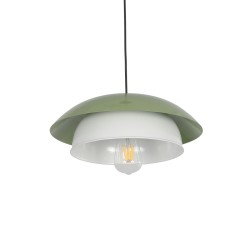 AURA 204-0119 Μοντέρνο Κρεμαστό Φωτιστικό Οροφής με Ντουί 1 x E27 AC 220-240V IP20 - Πράσινο & Λευκό - Μ31 x Π31 x Υ27cm