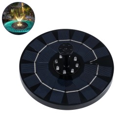 FOUNTAIN 71531 Διακοσμητικό Συντριβάνι LED 3W 120lm 120° DC 5V με Φωτοβολταϊκό Panel 5V 0.2W & Επαναφορτιζόμενη Μπαταρία Li-ion 3.2V 1500mAh Αδιάβροχο IP68 Θερμό Λευκό 2700K - Sanan Diode Chip - Μαύρο - 4 Μπέκ Ψεκασμού - Μ18 x Π18 x Υ8cm - 1 Χρόνο Εγγ
