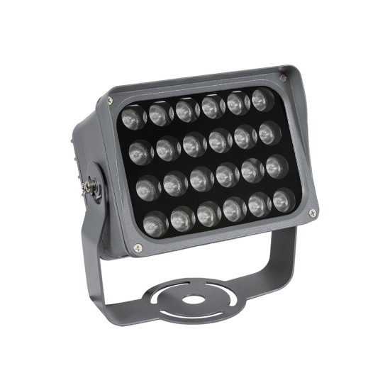 FLOODXENA 90132 Προβολέας Σποτ Wall Washer LED 24W 2040lm 10° AC 220-240V Αδιάβροχο IP65 Φούξια - Bridgelux SMD Chip - Γκρι Ανθρακί - Μ18 x Π13.5 x Υ18cm - 3 Χρόνια Εγγύηση
