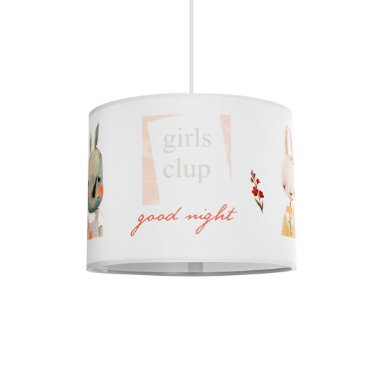 GIRLSCLUB 204-0010 Παιδικό Κρεμαστό Φωτιστικό Φιγούρα Μονόφωτο 1 x E27 IP20 Λευκό Ύφασμα - Μ28 x Π28 x Υ70cm