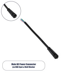 WWCONNECTOR 90777 5 Pin Σύνδεσμος Τροφοδοσίας για Wall Washers & Προβολείς με Είσοδο 5 x 0.25mm2 & Έξοδο 1 x Αρσενικό Βύσμα Αδιάβροχο IP65 - Μαύρο - Μ20 x Π1.5 x Υ1.5cm