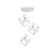 DISE 201-0054 Μοντέρνο Κρεμαστό Φωτιστικό Οροφής με Ντουί 3 x E27 AC 220-240V IP20 - Λευκό - Μ48 x Π48 x Υ65cm