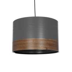 ZYKLUS 203-0102 Μοντέρνο Κρεμαστό Φωτιστικό Οροφής με Ντουί 1 x E27 AC 220-240V IP20 - Γκρί & Καφέ - Μ36 x Π36 x Υ25cm