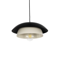 AURA 204-0117 Μοντέρνο Κρεμαστό Φωτιστικό Οροφής με Ντουί 1 x E27 AC 220-240V IP20 - Μαύρο & Λευκό - Μ37 x Π37 x Υ14,5cm