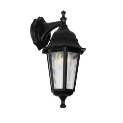 VITRO 203-0191 Vintage Φωτιστικό Τοίχου - Απλίκα με Ντουί 1 x E27 AC 220-240V IP44 - Μαύρο - Μ17 x Π20 x Υ36cm