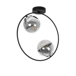 CITY 202-0040 Μοντέρνο Φωτιστικό Οροφής με Ντουί 2 x E27 AC 220-240V IP20 - Διάφανο & Μαύρο - Μ45 x Π15 x Υ55cm