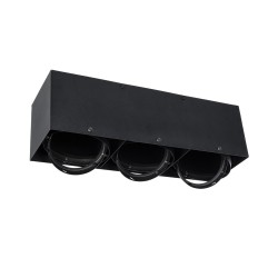 MAGMA 60628 Μοντέρνο Φωτιστικό Οροφής με Ντουί 3 x GU10 AC 220-240V IP20 - Μαύρο - Μ45 x Π15 x Υ13cm