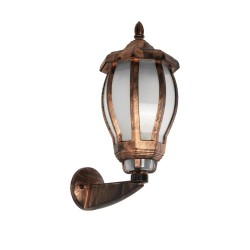 VERDI 203-0233 Vintage Φωτιστικό Τοίχου - Απλίκα με Ντουί 1 x E27 AC 220-240V IP44 - Χάλκινο - Μ18 x Π25 x Υ40cm