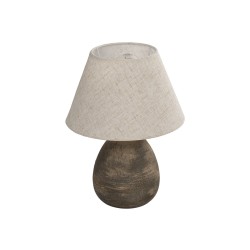 LISBON 204-0150 Vintage Επιτραπέζιο Φωτιστικό Πορτατίφ με Ντουί 1 x E27 AC 220-240V IP20 - Καφέ & Μπεζ - Μ22 x Π22 x Υ30cm