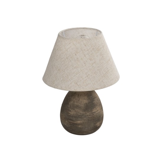 LISBON 204-0150 Vintage Επιτραπέζιο Φωτιστικό Πορτατίφ με Ντουί 1 x E27 AC 220-240V IP20 - Καφέ & Μπεζ - Μ22 x Π22 x Υ30cm