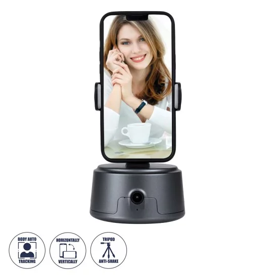 86005 Following Face Auto Tracking Live Steaming Mobile Stand - Βάση Κινητού με Ανιχνευτή Κίνησης & Βάση για Τρίποδο - Μαύρο