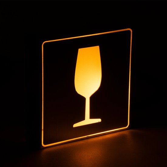 SENSATI 75662 Φωτιστικό Τοίχου Ένδειξης GLASS OF WINE LED 1W AC 220-240V IP20 - Σώμα Αλουμινίου - Μ11 x Π11 x Υ3cm - Πορτοκαλί