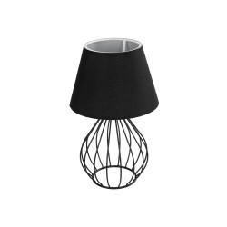 CLASS 204-0080 Μοντέρνο Επιτραπέζιο Φωτιστικό Πορτατίφ με Ντουί 1 x E27 AC 220-240V IP20 - Μαύρο & Μπεζ - Μ22 x Π22 x Υ36cm