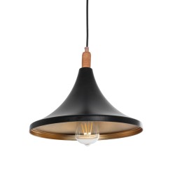 BELFRY 203-0077 Μοντέρνο Κρεμαστό Φωτιστικό Οροφής με Ντουί 1 x E27 AC 220-240V IP20 - Μαύρο & Χρυσό - Μ29.5 x Π29.5 x Υ22cm