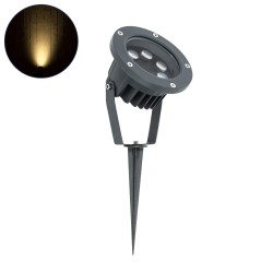 TREETZINA 90354 Φωτιστικό Σποτ για Φυτά - Δέντρα με Βάση Κήπου / Καρφωτό LED 6W 660lm 10° DC 24V Αδιάβροχο IP65 Θερμό Λευκό 2700K Dimmable - Bridgelux SMD Chip - Γκρι Ανθρακί - Μ14 x Π12.5 x Υ12.5cm - 3 Χρόνια Εγγύηση