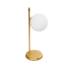 GLOBUS 203-0182 Μοντέρνο Επιτραπέζιο Φωτιστικό Πορτατίφ με Ντουί 1 x E27 AC 220-240V IP20 - Χρυσό & Λευκό - Μ21 x Π17 x Υ45cm