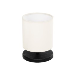 MINNIE 204-0062 Μοντέρνο Επιτραπέζιο Φωτιστικό Πορτατίφ με Ντουί 1 x E14 AC 220-240V IP20 - Μαύρο & Μπεζ - Μ15 x Π15 x Υ21cm