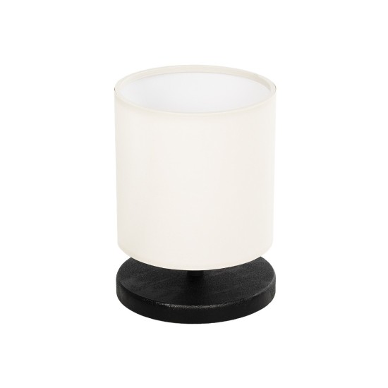 MINNIE 204-0062 Μοντέρνο Επιτραπέζιο Φωτιστικό Πορτατίφ με Ντουί 1 x E14 AC 220-240V IP20 - Μαύρο & Μπεζ - Μ15 x Π15 x Υ21cm