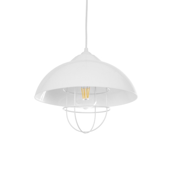 INDUSTRY 204-0111 Μοντέρνο Κρεμαστό Φωτιστικό Οροφής με Ντουί 1 x E27 AC 220-240V IP20 - Λευκό - Μ30 x Π30 x Υ25cm