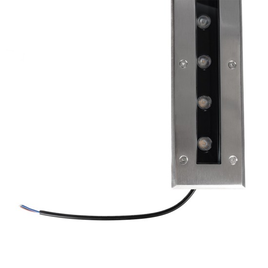 UNDERGROUND-REMVI 90194-Y Χωνευτή Μπάρα Φωτισμού Wall Washer LED 18W 1890lm 10° DC 24V Αδιάβροχο IP68 Ultra Θερμό Λευκό 2200K Dimmable - Bridgelux SMD Chip - Ανοξείδωτο Ατσάλι SS316 - Μ100 x Π9 x Υ7.2cm / Q98.2 x 7.6cm - 3 Χρόνια Εγγύηση