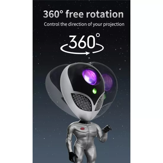 GALAXY GLB-106-0021 Επιτραπέζιο Φωτιστικό Πορτατίφ Προτζέκτορας Starry Sky με RF Ασύρματο Χειριστήριο LED 6W 360lm 180° AC 220-240V IP20 Πολύχρωμο RGB Dimmable - Sanan SMD Chip - Μαύρο - Μ12.5 x Π12.5 x Υ31cm - 2 Χρόνια Εγγύηση