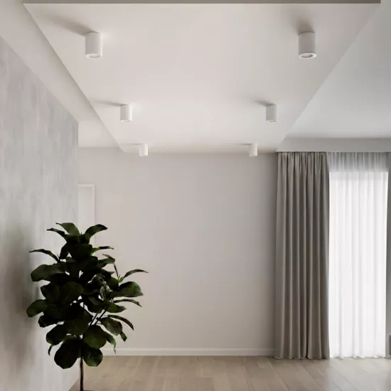 kelvo® AKIRA KLV-101-0025 Κινούμενο Φωτιστικό Downlight Σποτ για Λάμπα MR16 με Ντουί GU10 AC 220-240V IP20 - Λευκό Ματ - Μ8 x Π8 x Υ10cm