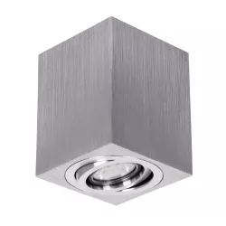 kelvo® AKIRA KLV-101-0030 Κινούμενο Φωτιστικό Downlight Σποτ για Λάμπα MR16 με Ντουί GU10 AC 220-240V IP20 - Νίκελ Βούρτσας - Μ8 x Π8 x Υ10cm