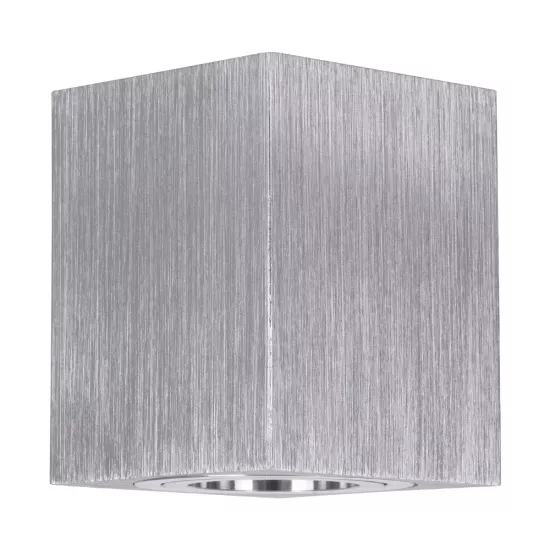 kelvo® AKIRA KLV-101-0030 Κινούμενο Φωτιστικό Downlight Σποτ για Λάμπα MR16 με Ντουί GU10 AC 220-240V IP20 - Νίκελ Βούρτσας - Μ8 x Π8 x Υ10cm