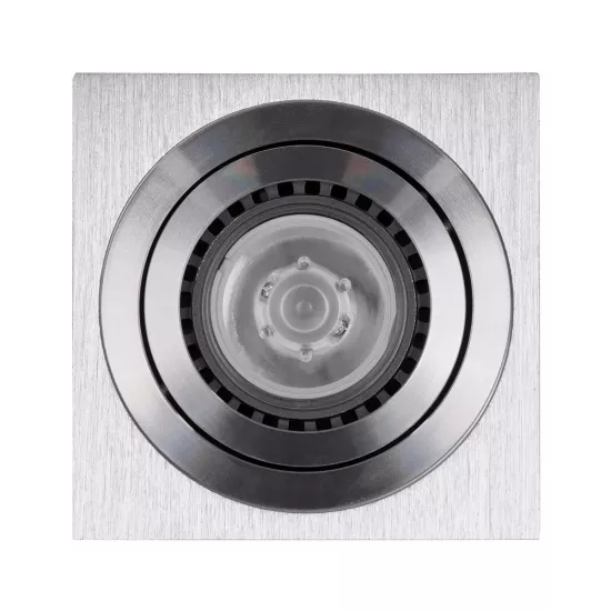 kelvo® AKIRA KLV-101-0030 Κινούμενο Φωτιστικό Downlight Σποτ για Λάμπα MR16 με Ντουί GU10 AC 220-240V IP20 - Νίκελ Βούρτσας - Μ8 x Π8 x Υ10cm
