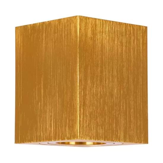 kelvo® AKIRA KLV-101-0031 Κινούμενο Φωτιστικό Downlight Σποτ για Λάμπα MR16 με Ντουί GU10 AC 220-240V IP20 - Χρυσό Βούρτσας - Μ8 x Π8 x Υ10cm