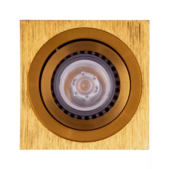 kelvo® AKIRA KLV-101-0031 Κινούμενο Φωτιστικό Downlight Σποτ για Λάμπα MR16 με Ντουί GU10 AC 220-240V IP20 - Χρυσό Βούρτσας - Μ8 x Π8 x Υ10cm