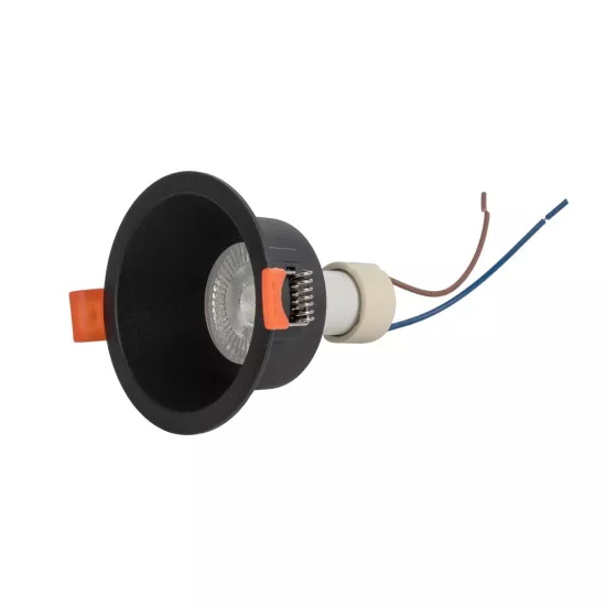 kelvo® DELTA KLV-101-0032 Χωνευτό Φωτιστικό Downlight Σποτ για Λάμπα MR16 με Ντουί GU10 AC 220-240V IP20 - Μαύρο Ματ - Μ8.5 x Π8.5 x Υ3.5cm / Q7.5cm