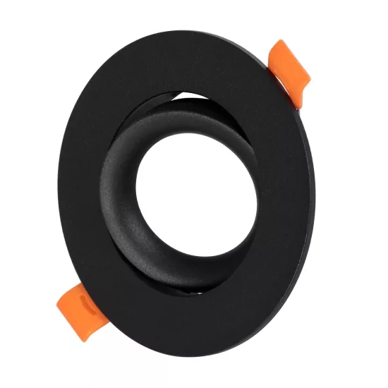 kelvo® OMEGA KLV-101-0036 Χωνευτό Κινούμενο Φωτιστικό Downlight Σποτ για Λάμπα MR16 με Ντουί GU10 AC 220-240V IP20 - Μαύρο Ματ - Μ10.5 x Π10.5 x Υ2.2cm / Q7.5cm