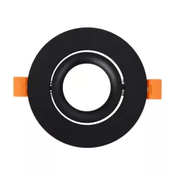 kelvo® OMEGA KLV-101-0036 Χωνευτό Κινούμενο Φωτιστικό Downlight Σποτ για Λάμπα MR16 με Ντουί GU10 AC 220-240V IP20 - Μαύρο Ματ - Μ10.5 x Π10.5 x Υ2.2cm / Q7.5cm