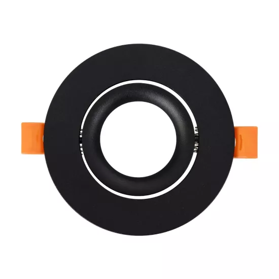 kelvo® OMEGA KLV-101-0036 Χωνευτό Κινούμενο Φωτιστικό Downlight Σποτ για Λάμπα MR16 με Ντουί GU10 AC 220-240V IP20 - Μαύρο Ματ - Μ10.5 x Π10.5 x Υ2.2cm / Q7.5cm