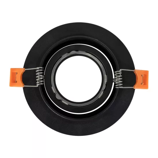 kelvo® OMEGA KLV-101-0036 Χωνευτό Κινούμενο Φωτιστικό Downlight Σποτ για Λάμπα MR16 με Ντουί GU10 AC 220-240V IP20 - Μαύρο Ματ - Μ10.5 x Π10.5 x Υ2.2cm / Q7.5cm