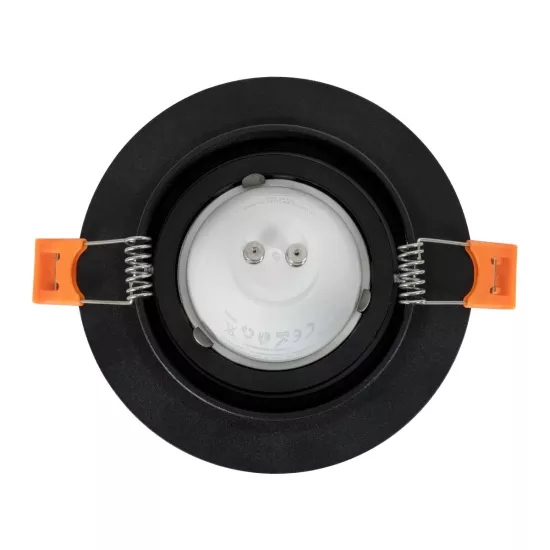 kelvo® OMEGA KLV-101-0036 Χωνευτό Κινούμενο Φωτιστικό Downlight Σποτ για Λάμπα MR16 με Ντουί GU10 AC 220-240V IP20 - Μαύρο Ματ - Μ10.5 x Π10.5 x Υ2.2cm / Q7.5cm