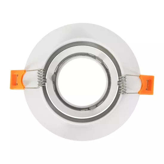 kelvo® OMEGA KLV-101-0037 Χωνευτό Κινούμενο Φωτιστικό Downlight Σποτ για Λάμπα MR16 με Ντουί GU10 AC 220-240V IP20 - Λευκό Ματ - Μ10.5 x Π10.5 x Υ2.2cm / Q7.5cm
