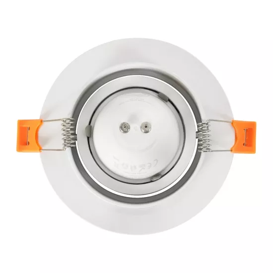 kelvo® OMEGA KLV-101-0037 Χωνευτό Κινούμενο Φωτιστικό Downlight Σποτ για Λάμπα MR16 με Ντουί GU10 AC 220-240V IP20 - Λευκό Ματ - Μ10.5 x Π10.5 x Υ2.2cm / Q7.5cm