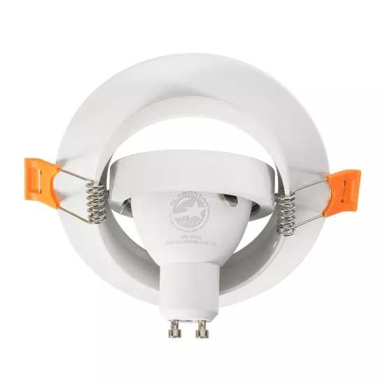 kelvo® OMEGA KLV-101-0037 Χωνευτό Κινούμενο Φωτιστικό Downlight Σποτ για Λάμπα MR16 με Ντουί GU10 AC 220-240V IP20 - Λευκό Ματ - Μ10.5 x Π10.5 x Υ2.2cm / Q7.5cm