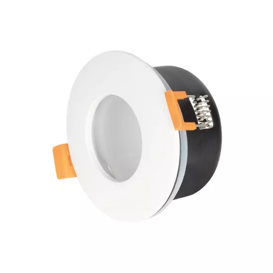 kelvo® KAPA KLV-101-0039 Χωνευτό Φωτιστικό Downlight Σποτ Μπάνιου για Λάμπα MR16 με Ντουί GU10 AC 220-240V Αδιάβροχο IP65 - Λευκό Ματ - Μ8.5 x Π8.5 x Υ4.2cm / Q7.5cm