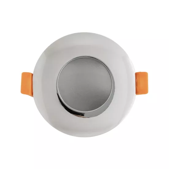 kelvo® KAPA KLV-101-0040 Χωνευτό Φωτιστικό Downlight Σποτ Μπάνιου για Λάμπα MR16 με Ντουί GU10 AC 220-240V Αδιάβροχο IP65 - Νίκελ Χρώμιο - Μ8.5 x Π8.5 x Υ4.2cm / Q7.5cm