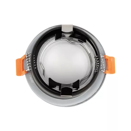 kelvo® KAPA KLV-101-0040 Χωνευτό Φωτιστικό Downlight Σποτ Μπάνιου για Λάμπα MR16 με Ντουί GU10 AC 220-240V Αδιάβροχο IP65 - Νίκελ Χρώμιο - Μ8.5 x Π8.5 x Υ4.2cm / Q7.5cm