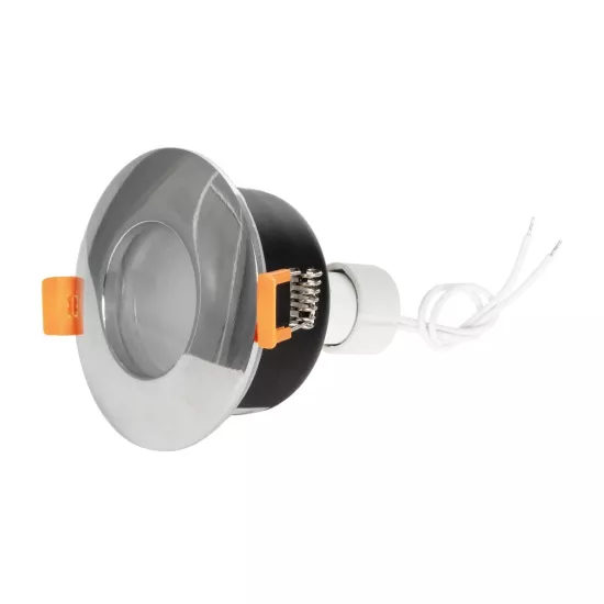 kelvo® KAPA KLV-101-0040 Χωνευτό Φωτιστικό Downlight Σποτ Μπάνιου για Λάμπα MR16 με Ντουί GU10 AC 220-240V Αδιάβροχο IP65 - Νίκελ Χρώμιο - Μ8.5 x Π8.5 x Υ4.2cm / Q7.5cm